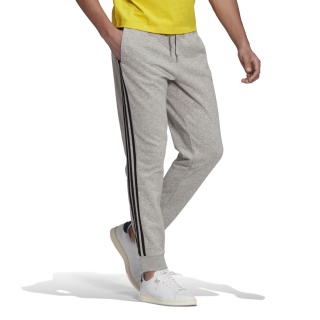 adidas dresowe spodnie Essentials French Terry Tapered Cuff 3-Pasy długie szare męskie